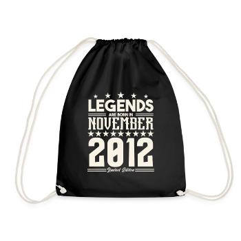 Legenden werden im November 2012 geboren.Geschenkjubiläum - Turnbeutel - Schwarz - Vorne