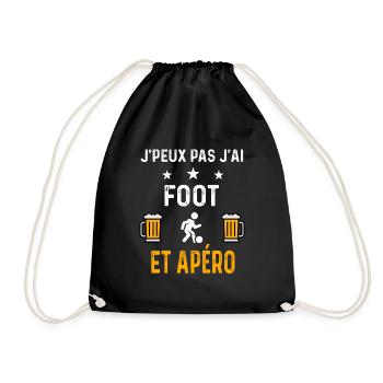je peux pas j'ai foot jouer et apéro football - Sac de sport léger - noir - Devant