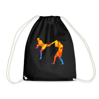 Thai Boxen Kickboxen MMA Kampfsport Geschenk - Turnbeutel - Schwarz - Vorne