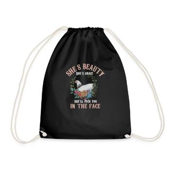 She is beauty, she is grace, she will get into your - Drawstring Bag - black - Front