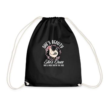 She is beauty, she is grace, she will get into your - Drawstring Bag - black - Front