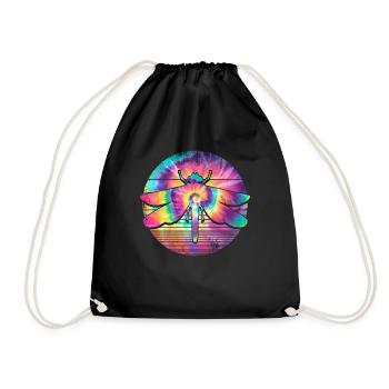 Libellule Insecte Libellule Rétro Entomologiste Insectes - Sac de sport léger - noir - Devant
