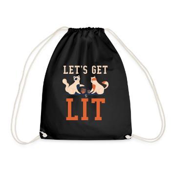 Get Light Cats Jewish Christmas Jew Hanukkah - Drawstring Bag - black - Front