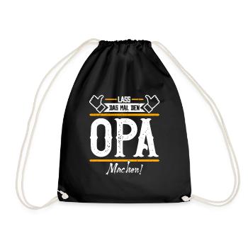 Opa Geschenkidee Geschenk Geburtstag - Turnbeutel - Schwarz - Vorne