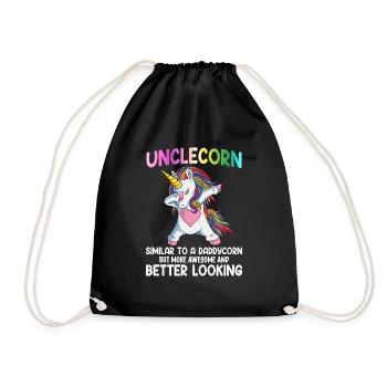 Bunte Coolest Unclecorn Worlds Beste Onkel Geschen - Turnbeutel - Schwarz - Vorne