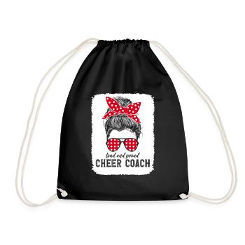 Funny Cheer Coach Lifestyle Ironic Sarcastic - Drawstring Bag - black - Front