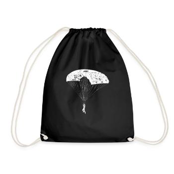 Retro Vintage Distressed Skydiving Lover - Drawstring Bag - black - Front