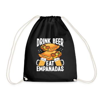 Empanadas Maker Beer Drinking Lover Latin Food - Drawstring Bag - black - Front