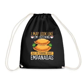 Empanada Making may look like listening Empanadas - Drawstring Bag - black - Front
