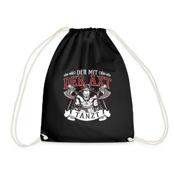 Celui qui danse avec la hache du guerrier viking - Sac de sport léger - noir - Devant