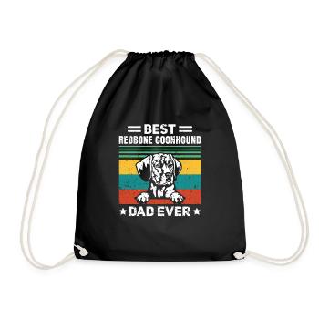 Redbone Coonhound Dog Gift - Drawstring Bag - black - Front