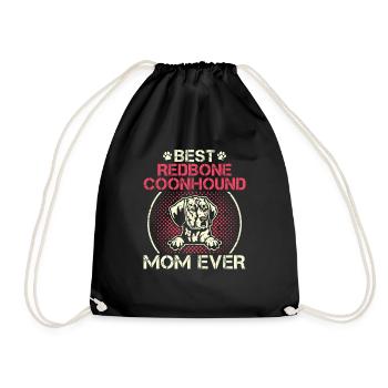 Redbone Coonhound Dog Gift - Drawstring Bag - black - Front