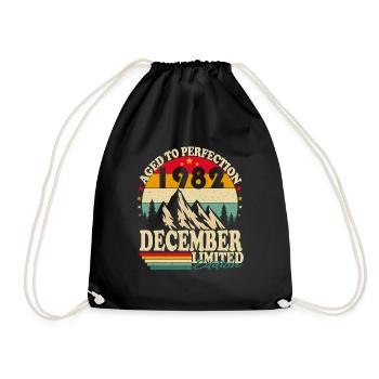 Décembre 1982 Vintage Retro Anniversaire - Sac de sport léger - noir - Devant