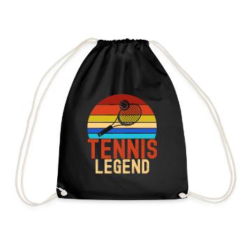 Tennis Legend - best tennis player - Drawstring Bag - black - Front