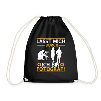 Fotograf Fotokamera Fotografieren Lasst mich durch - Turnbeutel - Schwarz - Vorne