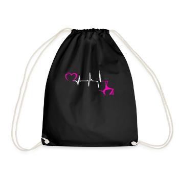 Air Silk Heartbeat Circus Aerialist - Drawstring Bag - black - Front