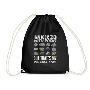 Rockhound Geology Rock Collecting Stone Collectors - Drawstring Bag - black - Front