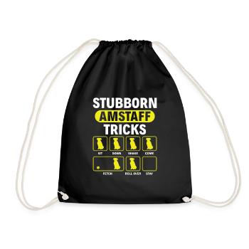 American Staffordshire Bull Terrier Staffy Dog - Drawstring Bag - black - Front