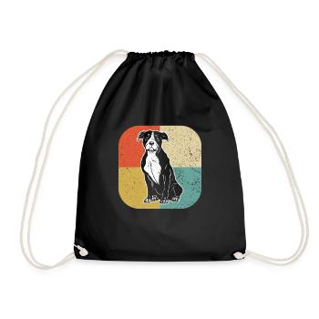 American Staffordshire Bull Terrier Staffy Dog - Drawstring Bag - black - Front