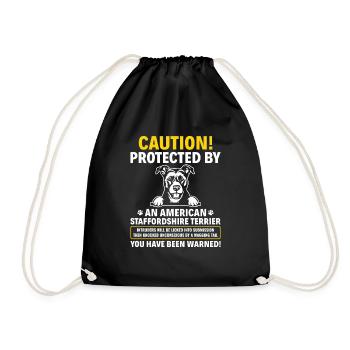American Staffordshire Bull Terrier Staffy Dog - Drawstring Bag - black - Front