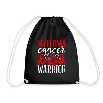 Myeloma Cancer Warrior Awareness Ribbon Month - Drawstring Bag - black - Front