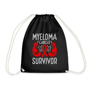 Myeloma Cancer Survivor Awareness Ribbon Month - Drawstring Bag - black - Front