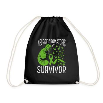 Neurofibromatosis Survivor Awareness Ribbon Month - Drawstring Bag - black - Front