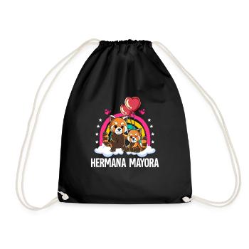 Big Sister Red Panda - Drawstring Bag - black - Front