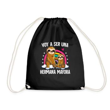 Je vais être une grande sœur paresseuse - Sac de sport léger - noir - Devant