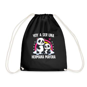 I'm Going To Be Big Sister Panda - Drawstring Bag - black - Front