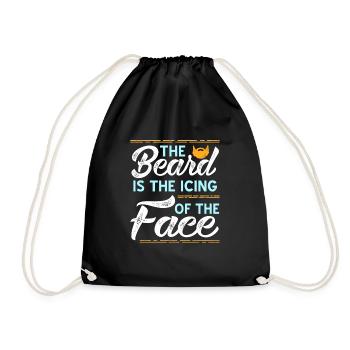 The Beard Is The Icing Of The Face Retro Funny - Turnbeutel - Schwarz - Vorne