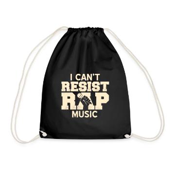 I Can't Resist RAP Music Retro Cool Rap Lover - Drawstring Bag - black - Front