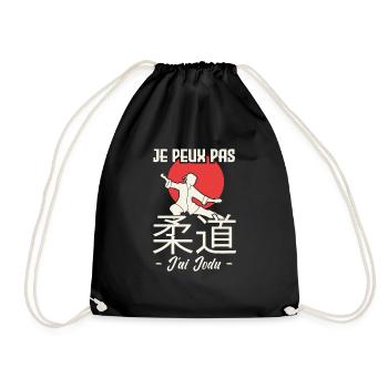 je peux pas j'ai judo. idée Cadeau Judo. - Sac de sport léger - noir - Devant