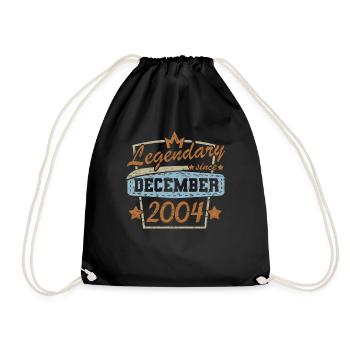 Legendär seit Dezember 2004 Retro Sprüche - Turnbeutel - Schwarz - Vorne