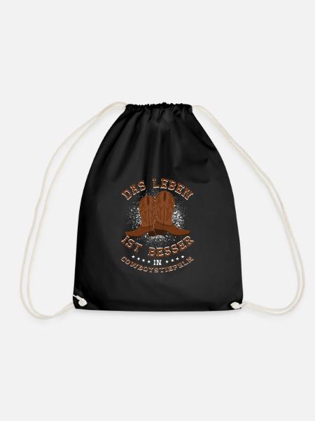 Line Dance Da Leben ist besser in Cowboystiefeln - Turnbeutel - Schwarz