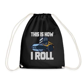 Steamroller Vehicle Construction Labourer Site - Drawstring Bag - black - Front