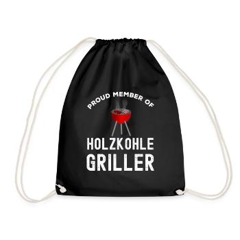 Stolzes Mitglied der Holzkohle Griller - Turnbeutel - Schwarz - Vorne