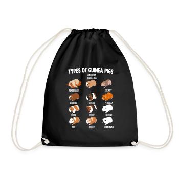 Novelty Types Of Guinea Pigs Cavies Cavia - Drawstring Bag - black - Front