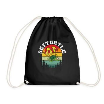 Skydiving Turtle Skydiving - Drawstring Bag - black - Front