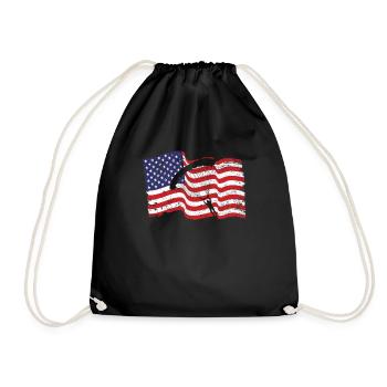 American Parachutist Parachute Jumping - Drawstring Bag - black - Front