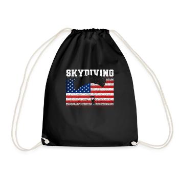 American Parachutist Parachute Jumping - Drawstring Bag - black - Front