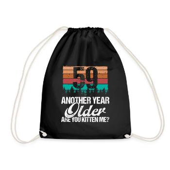 59 Year Old Funny Cat Lover Humor Kitten Me Idea - Turnbeutel - Schwarz - Vorne