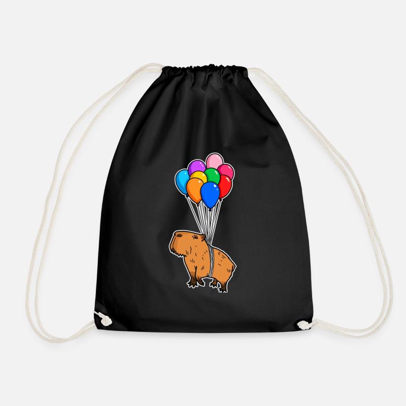 Capybara Riesenhöhle Nagetier mit Ballons Capybara - Turnbeutel - Schwarz