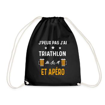 je peux pas j'ai triathlon sport et apéro - Sac de sport léger - noir - Devant