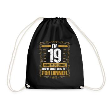 19 Idée drôle Allez dormir pour le dîner Humour de l’année - Sac de sport léger - noir - Devant