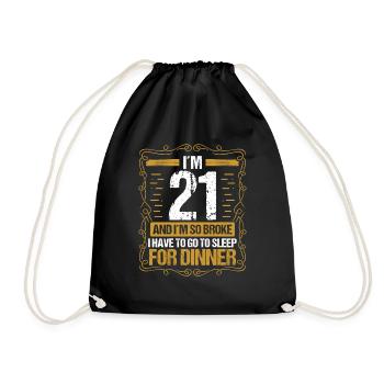 21 Idée drôle Allez dormir pour le dîner Humour de l’année - Sac de sport léger - noir - Devant