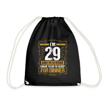 29 Idea Funny Go to Sleep for Dinner Year Humor - Turnbeutel - Schwarz - Vorne