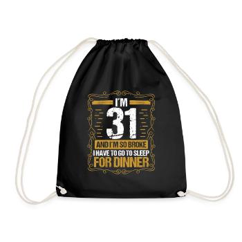 31 Idée drôle Allez dormir pour le dîner Humour de l’année - Sac de sport léger - noir - Devant