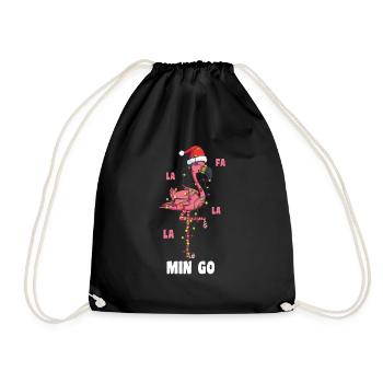 Fa La Flamingo Oiseau Père Noël Drôle Décembre Noël - Sac de sport léger - noir - Devant