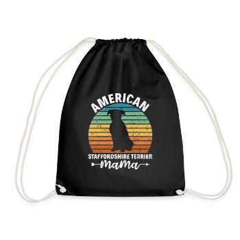 American Staffordshire Bull Terrier Staffy Dog - Drawstring Bag - black - Front